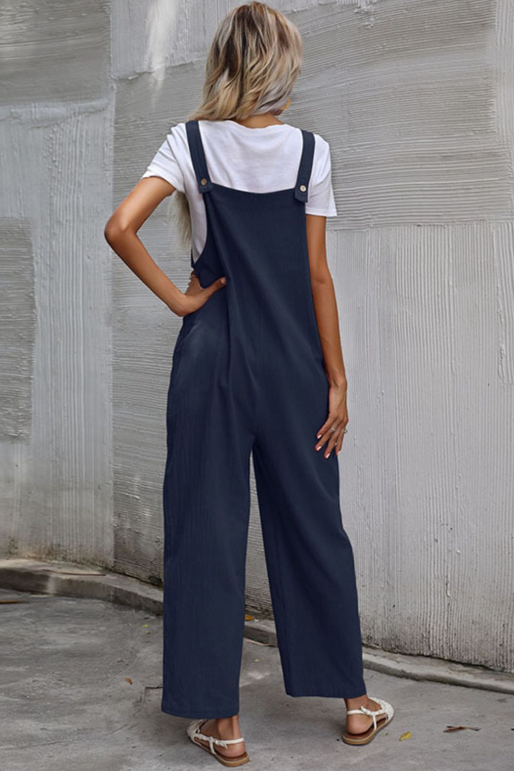Wide Leg Overalls with Front Pockets - Global Village Kailua Boutique