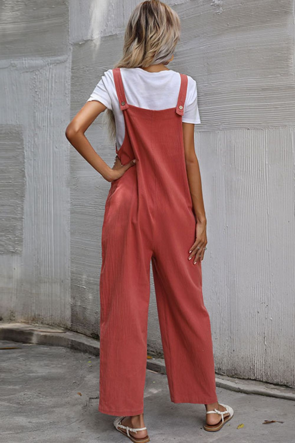 Wide Leg Overalls with Front Pockets - Global Village Kailua Boutique