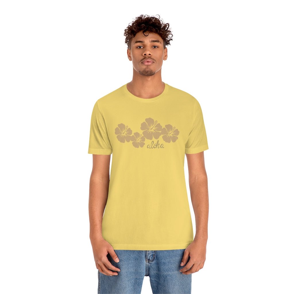 Yellow Hibiscus Aloha Unisex Jersey Tee Global Village Kailua Boutique