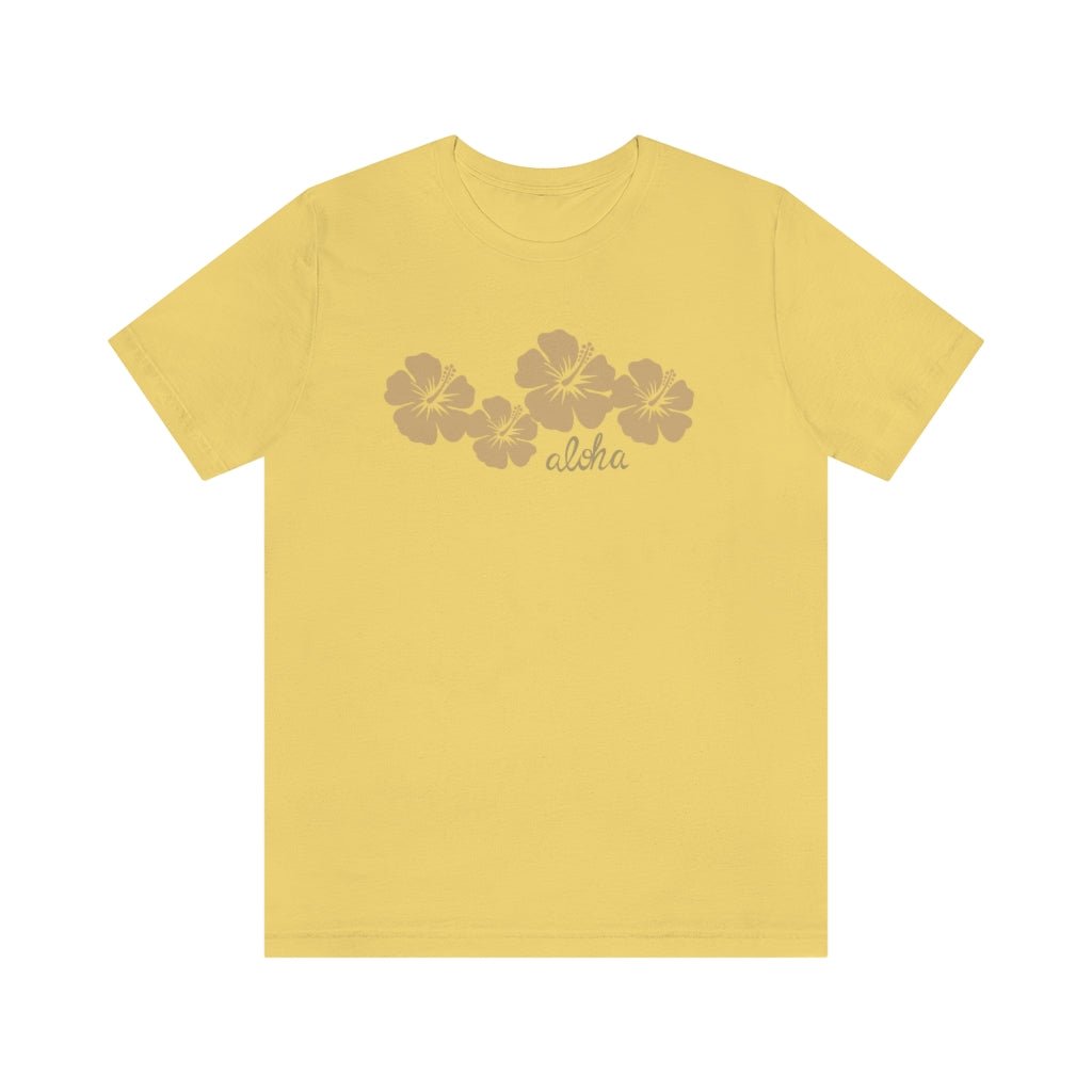Yellow Hibiscus Aloha Unisex Jersey Tee Global Village Kailua Boutique