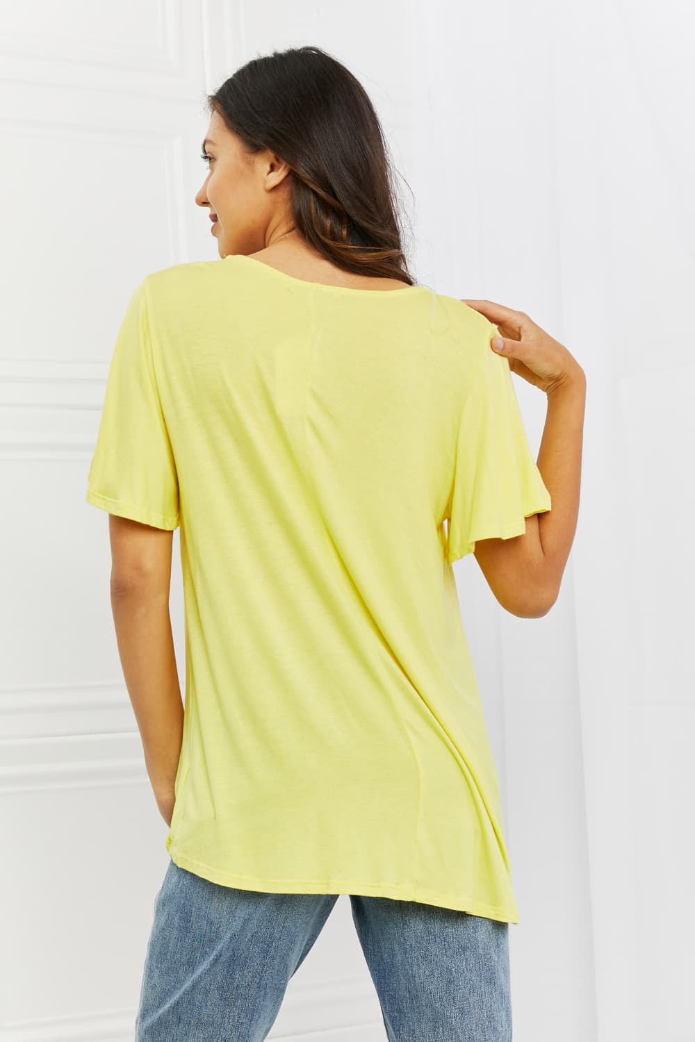 Yellow Lace Detail Top - Global Village Kailua Boutique