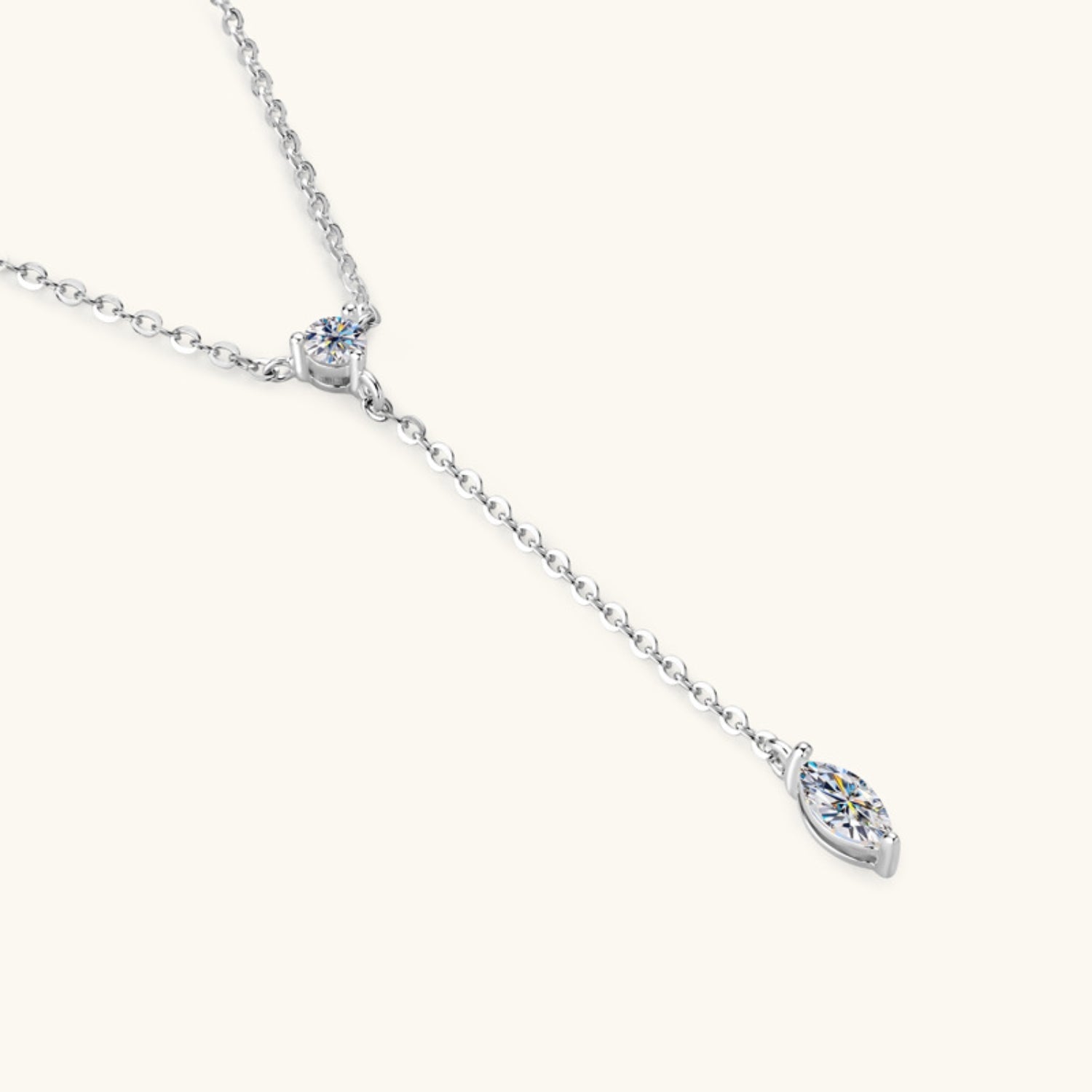 0.3 Carat Moissanite Y - Shaped 925 Sterling Silver Necklace - Global Village Kailua Boutique