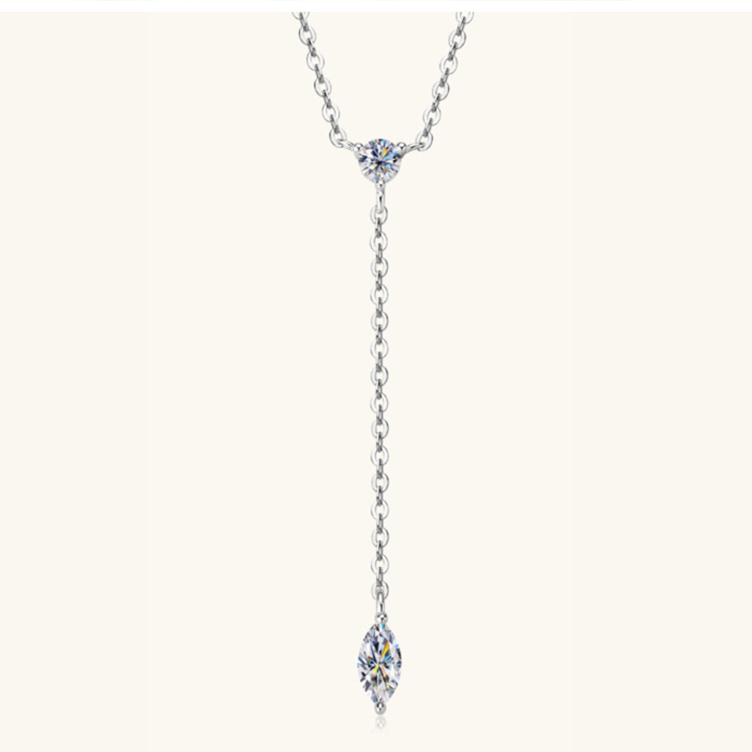 0.3 Carat Moissanite Y - Shaped 925 Sterling Silver Necklace - Global Village Kailua Boutique