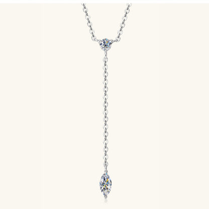 0.3 Carat Moissanite Y - Shaped 925 Sterling Silver Necklace - Global Village Kailua Boutique