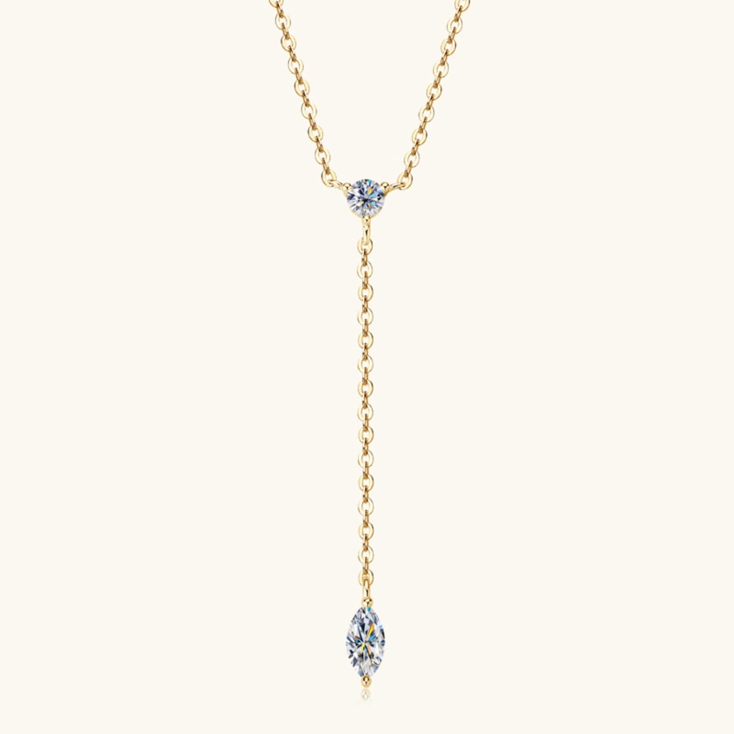 0.3 Carat Moissanite Y - Shaped 925 Sterling Silver Necklace - Global Village Kailua Boutique