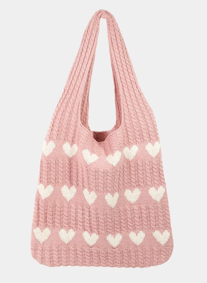 Heart Crochet Tote Bag