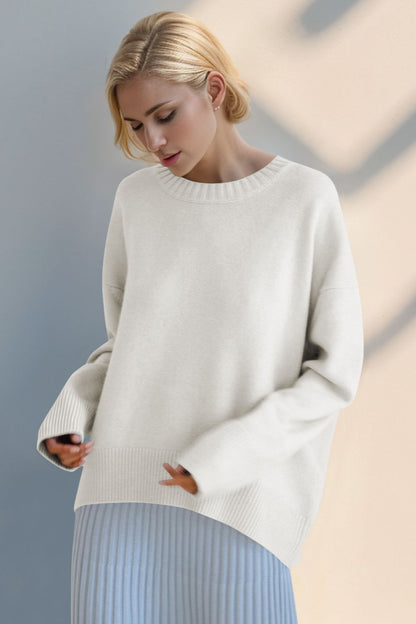 Every Day Round Neck Dropped Shoulder Sweater