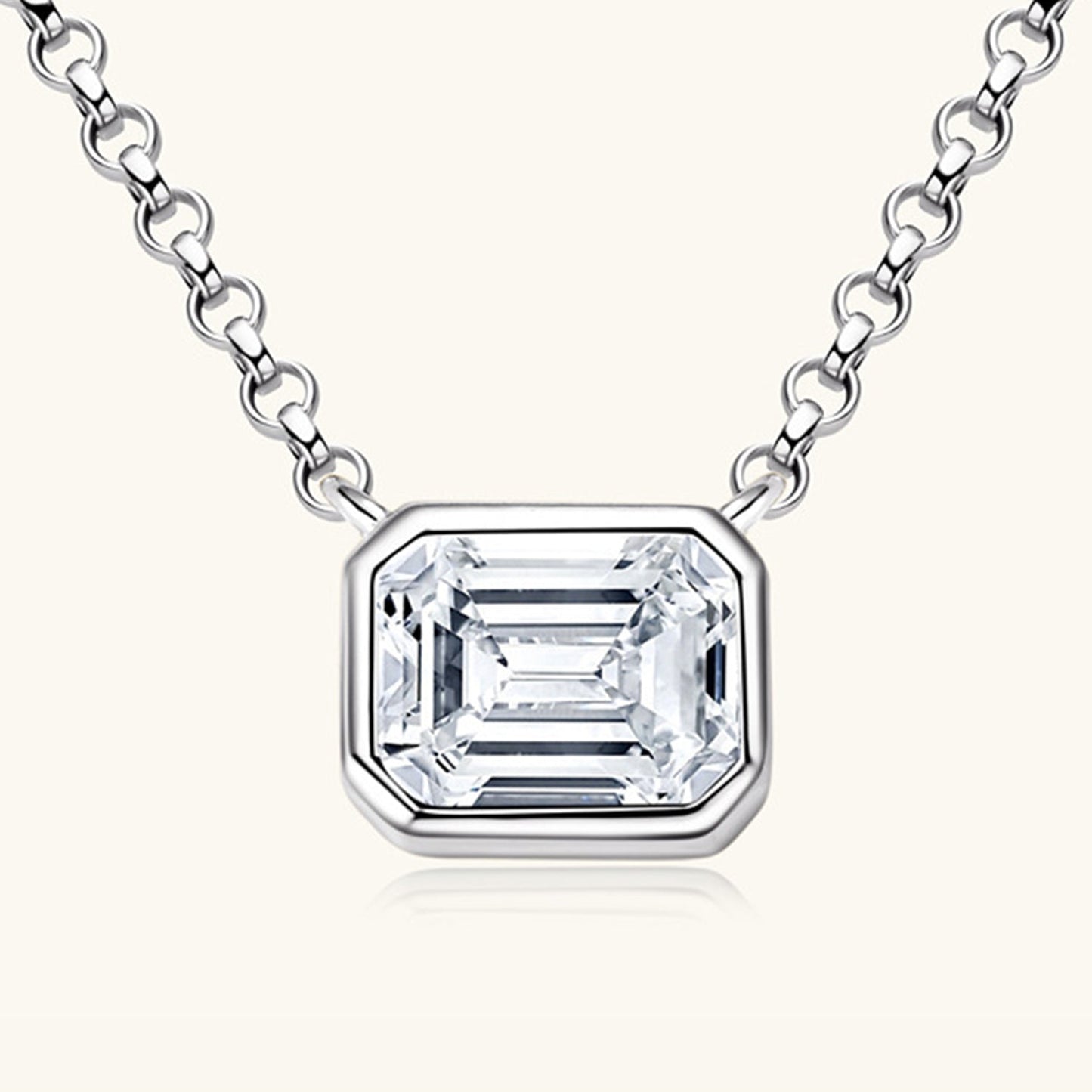 1 Carat Moissanite 925 Sterling Silver Pendant Necklace - Global Village Kailua Boutique