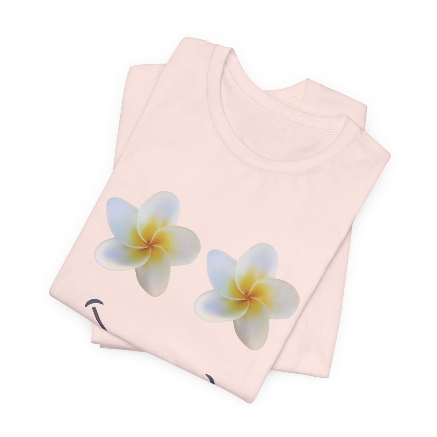 Plumeria Happy Face Unisex Jersey Tee | Hawaii Graphic Tee