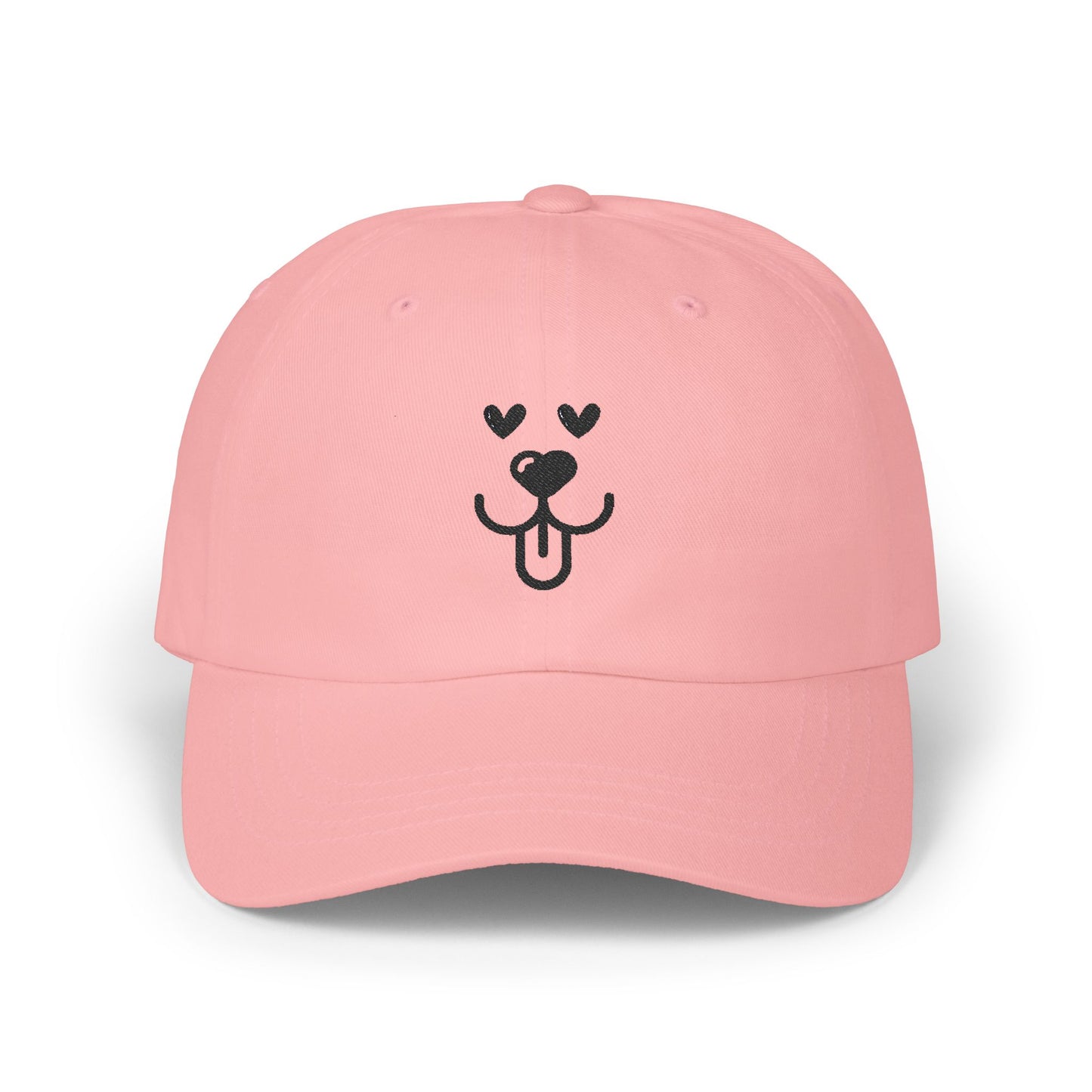 Dad Cap Embroidered Heart Eyes Dog