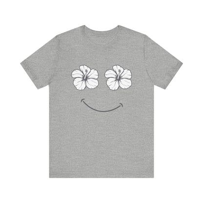 Hibiscus Happy Face Unisex Tee | Hawaii Graphic T-Shirt
