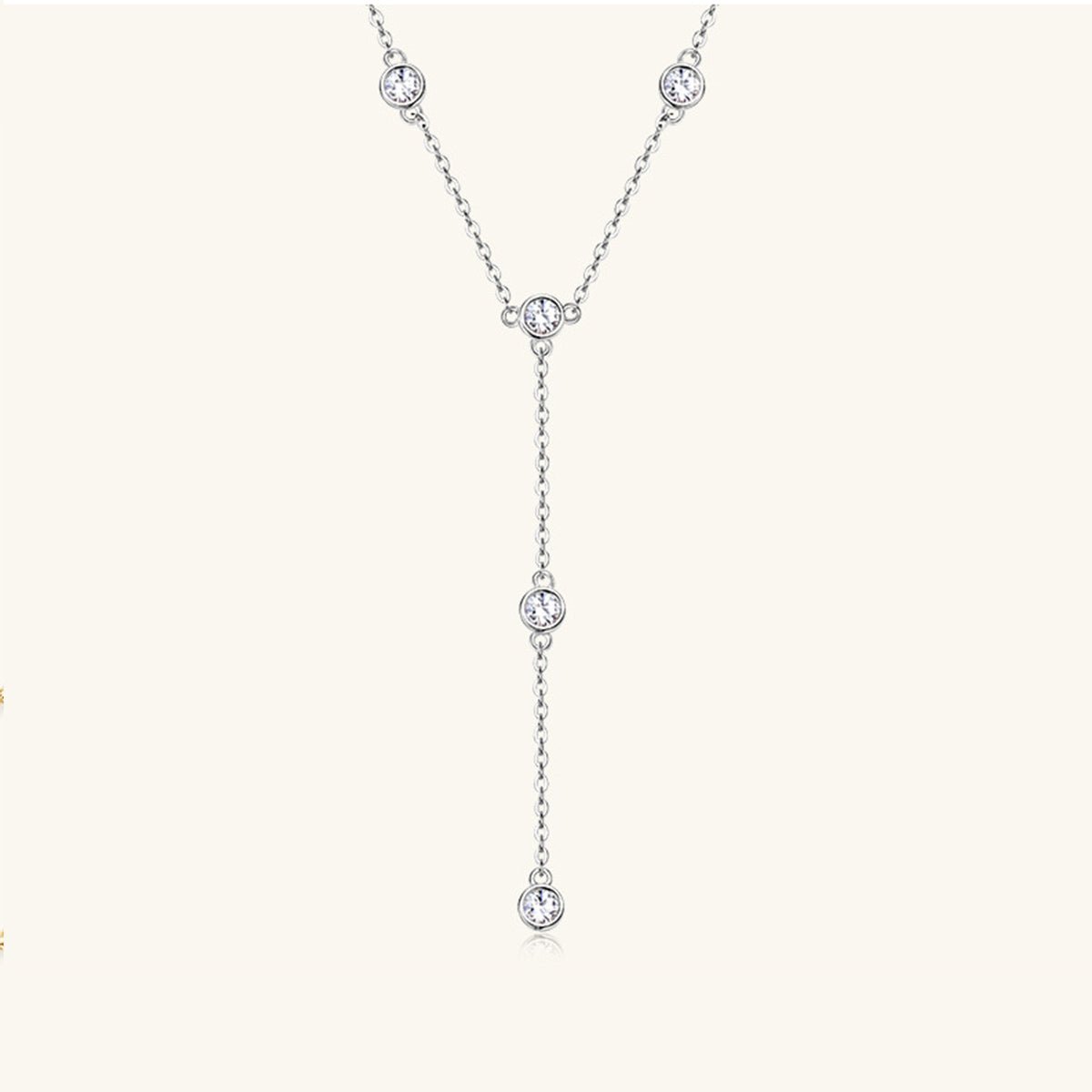 1.1 Carat Y Moissanite 925 Sterling Silver Necklace - Global Village Kailua Boutique