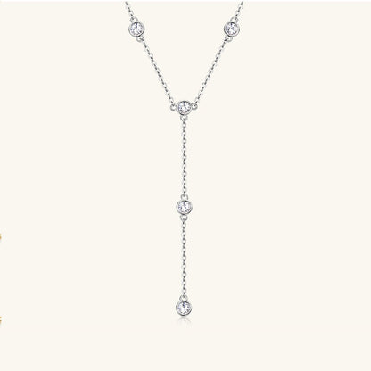 1.1 Carat Y Moissanite 925 Sterling Silver Necklace - Global Village Kailua Boutique