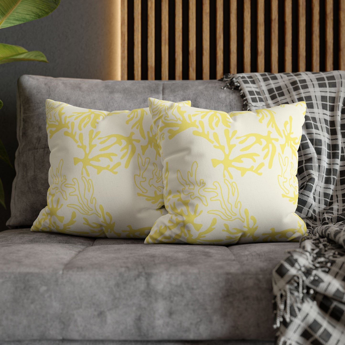 Coral Sunshine Faux Suede Pillow Cover | Coastal Throw Pillow