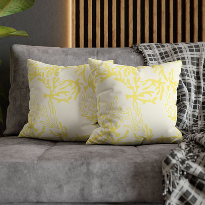Coral Sunshine Faux Suede Pillow Cover | Coastal Throw Pillow
