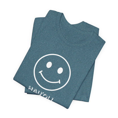 Hauʻoli Happy Face Unisex Tee | Hawaii Graphic T-Shirt