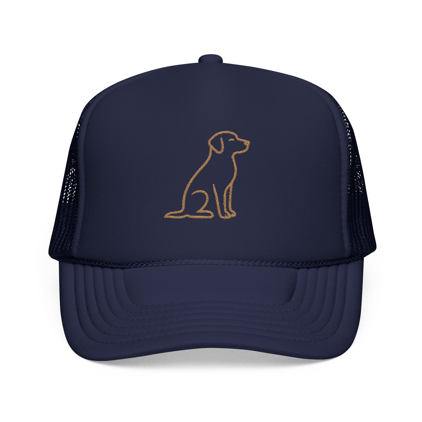 Embroidered Dog Trucker Hat | Minimal Line Art Cap