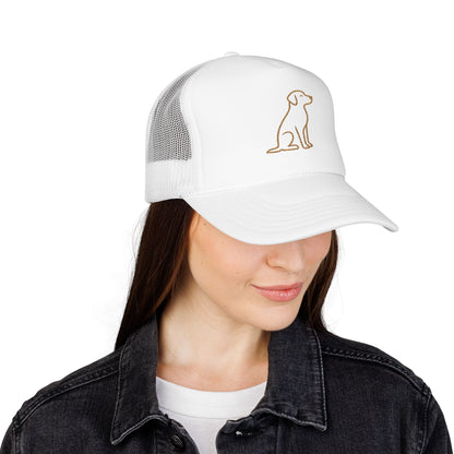 Embroidered Dog Trucker Hat | Minimal Line Art Cap