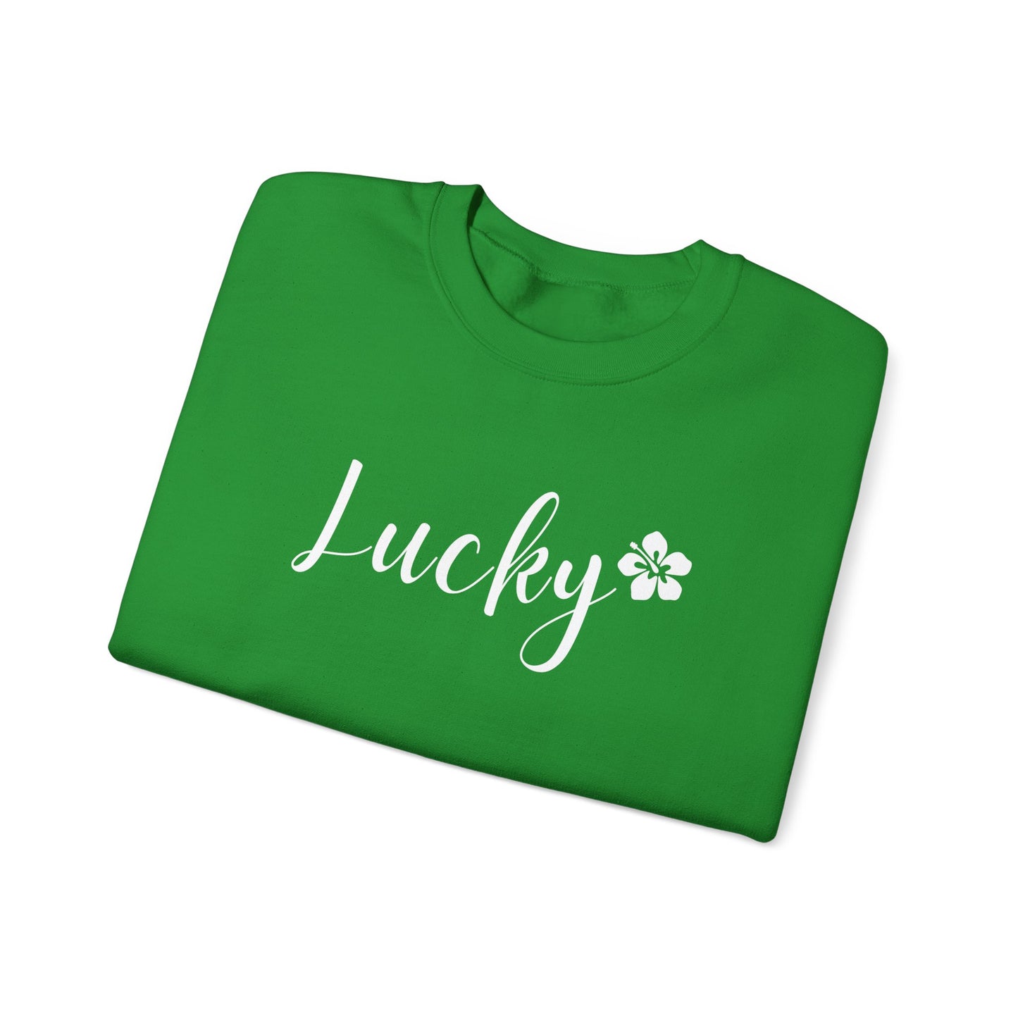 Lucky Script Hibiscus Unisex Heavy Blend Crewneck Sweatshirt