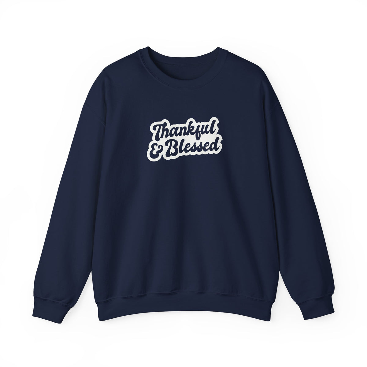 Thankful and Blessed crewneck sweatshirt in Navy by Global Village Kailua