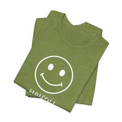 Hauʻoli Happy Face Unisex Tee | Hawaii Graphic T-Shirt