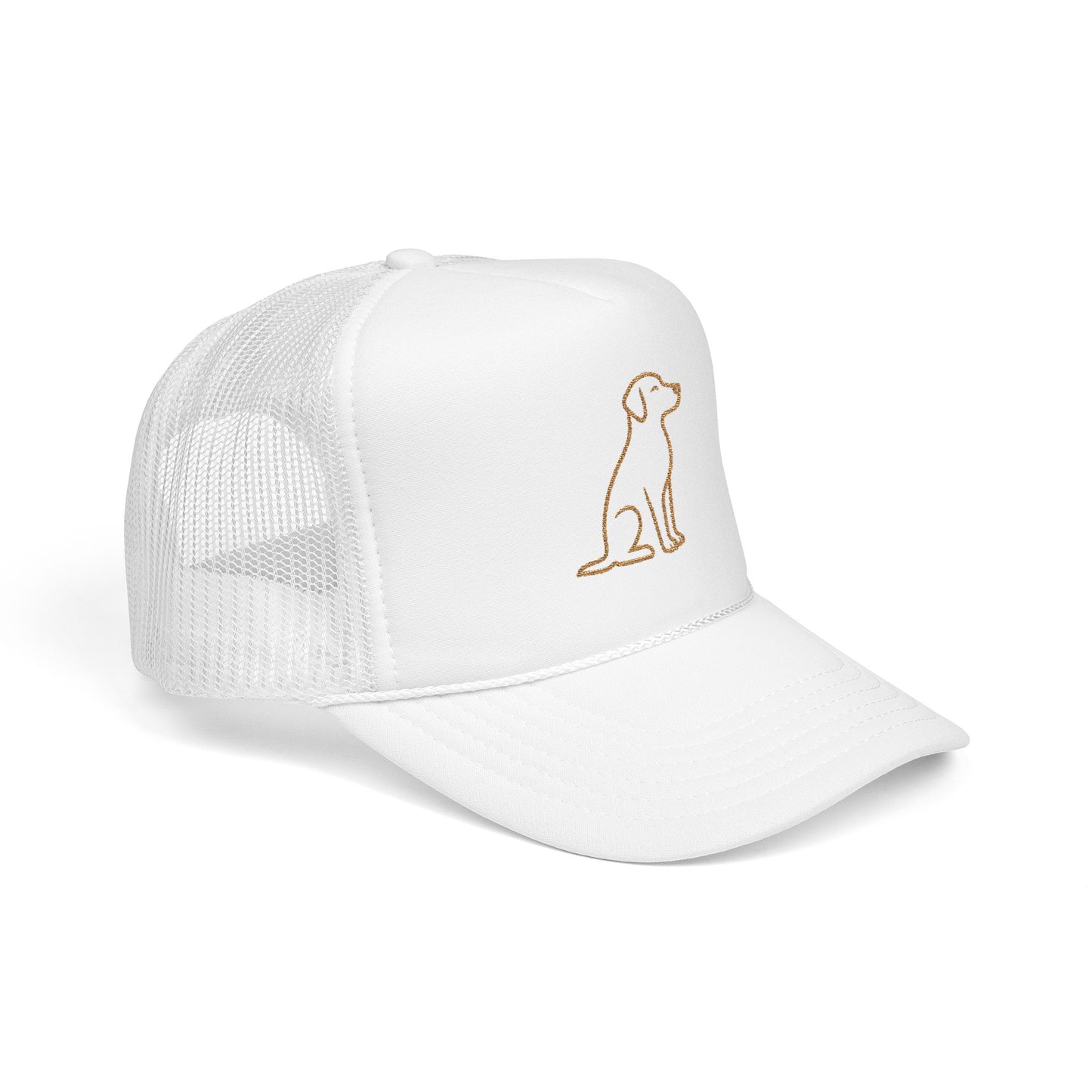 Embroidered Dog Trucker Hat | Minimal Line Art Cap