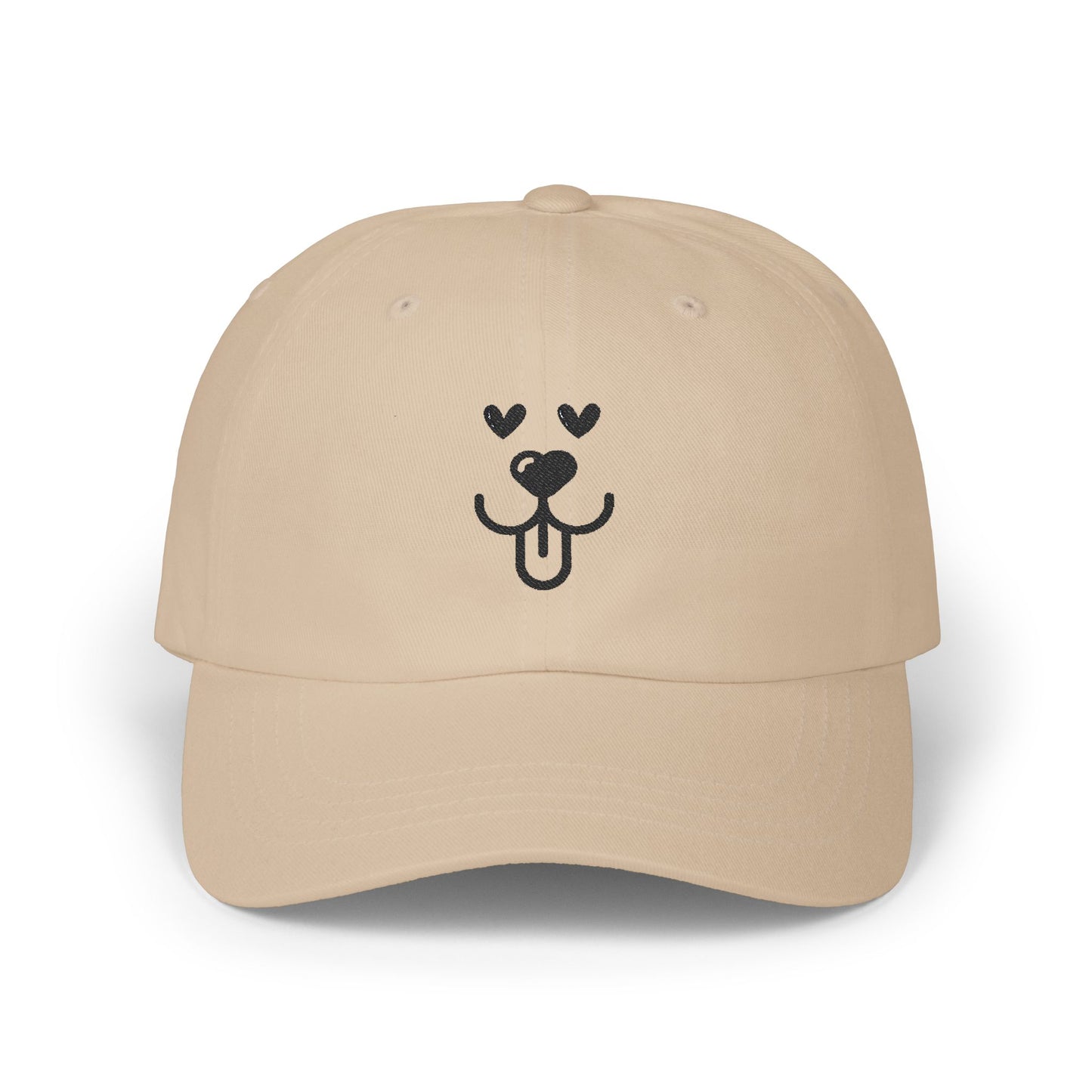 Dad Cap Embroidered Heart Eyes Dog