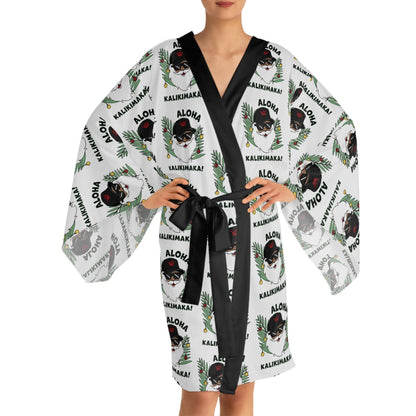 Long Sleeve Kimono Robe Aloha Kalikimaka