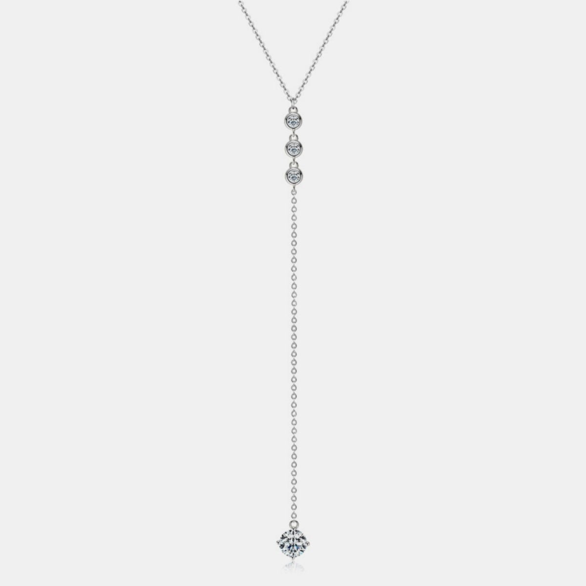 1.3 Carat Moissanite 925 Sterling Silver Drop Necklace - Global Village Kailua Boutique