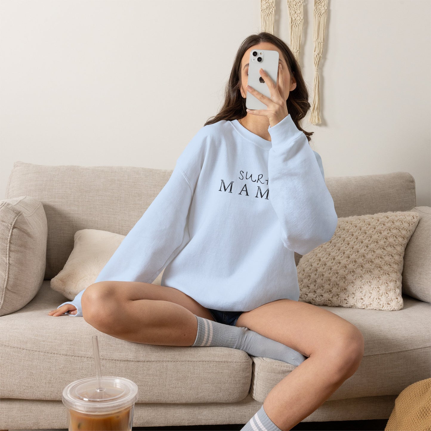 Surf Mama Sweatshirt | Hawaii Beach Graphic Pullover