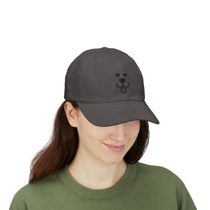 Dad Cap Embroidered Heart Eyes Dog