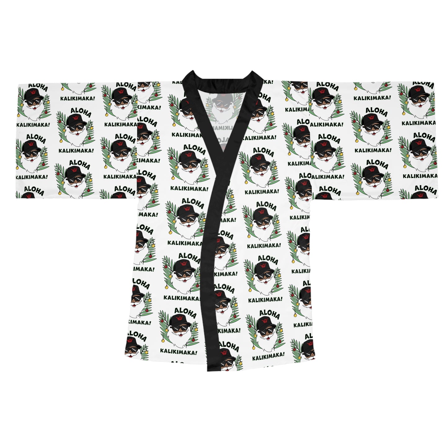 Long Sleeve Kimono Robe Aloha Kalikimaka