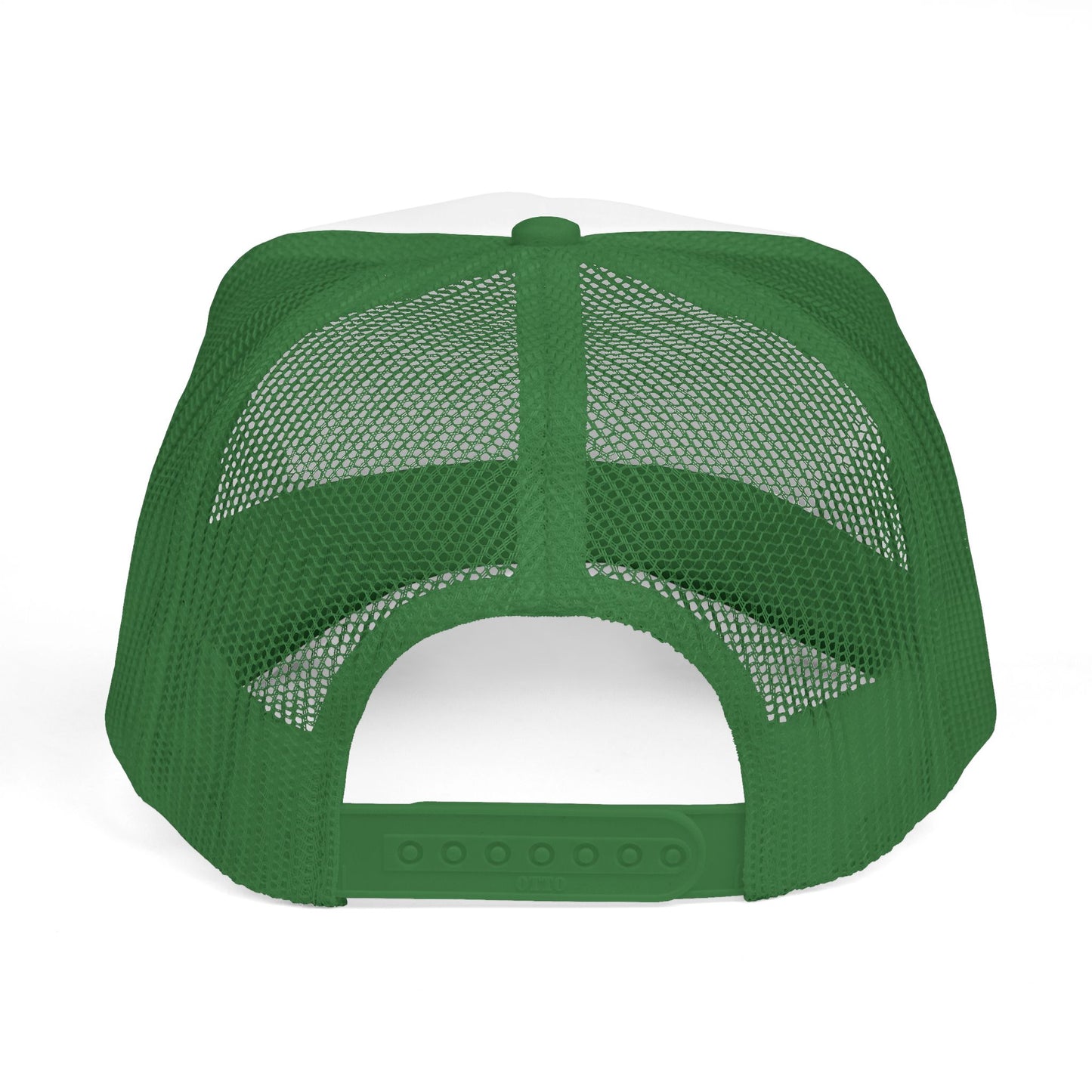 Green mesh cap on a white background