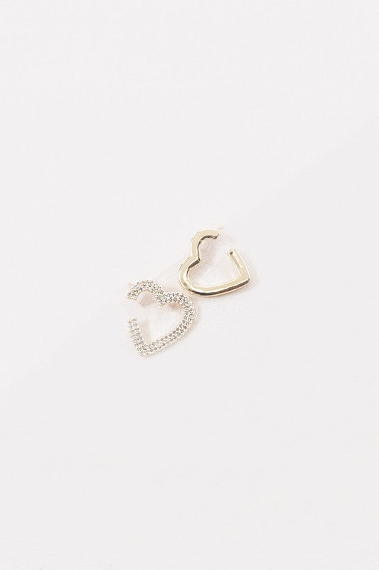 Sterling Mismatched Heart Earrings