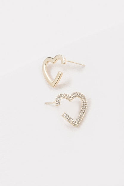 Sterling Mismatched Heart Earrings