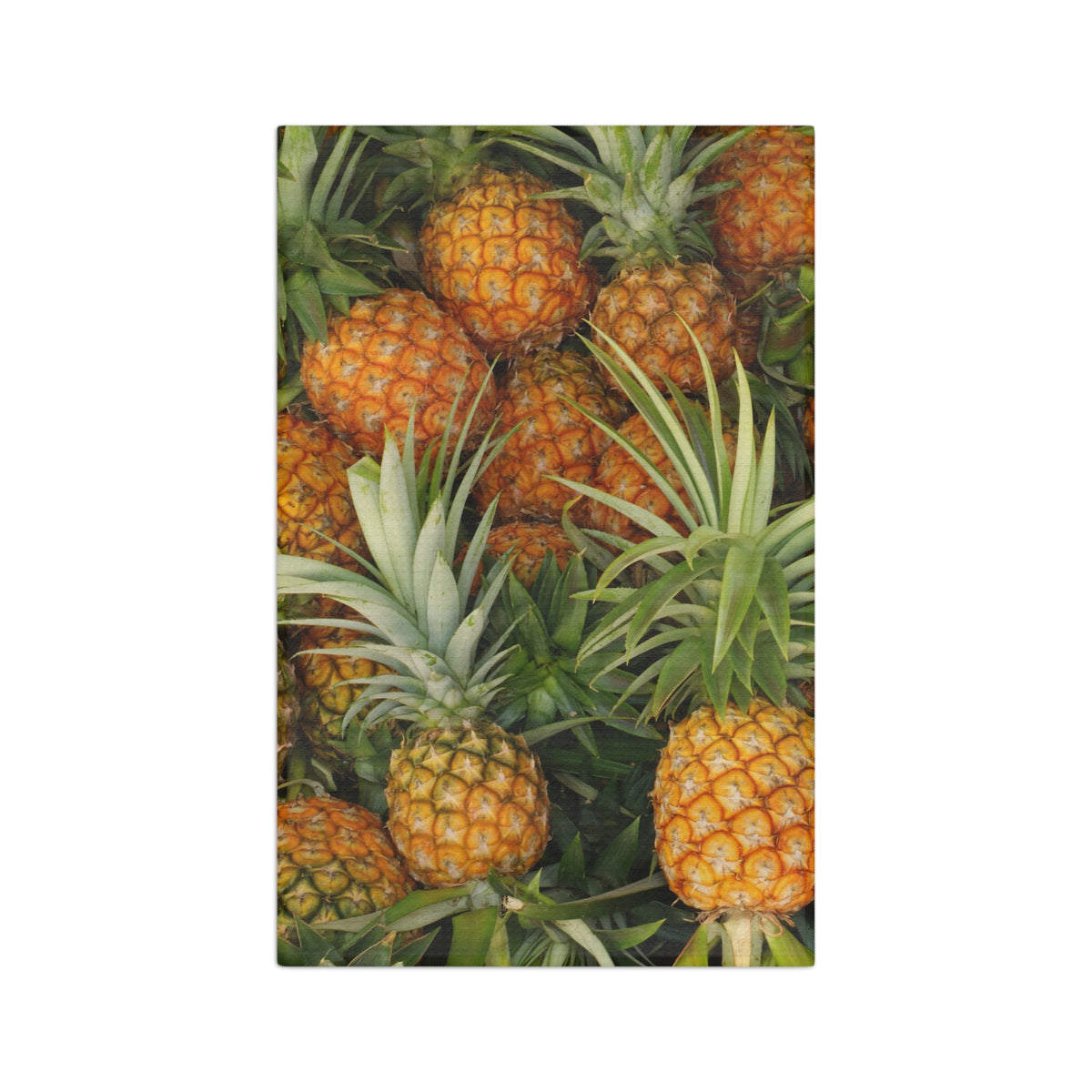 Pineapple Pile kitchen towel with tropical pineapple print by Global Village Kailua