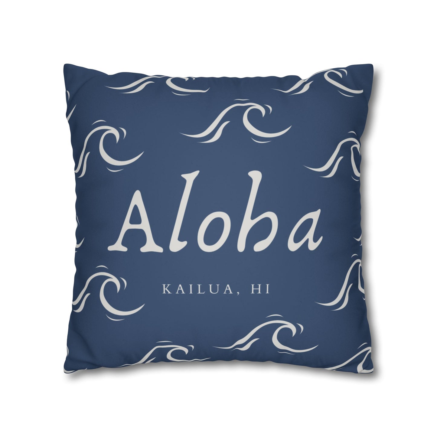 Aloha Wave Faux Suede Throw Pillow Cover | Island-Inspired Accent Pillow