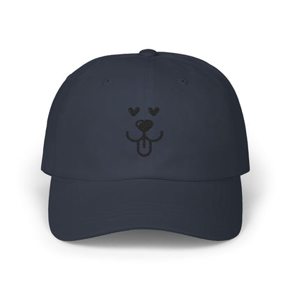 Dad Cap Embroidered Heart Eyes Dog