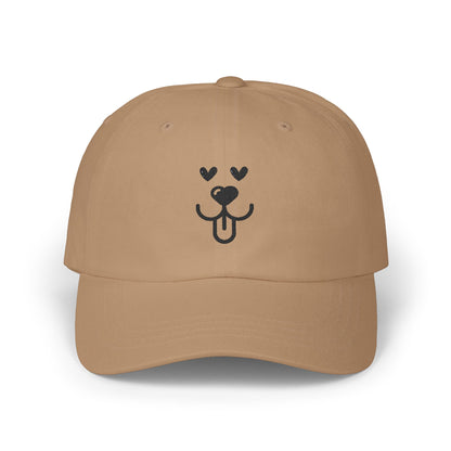 Dad Cap Embroidered Heart Eyes Dog