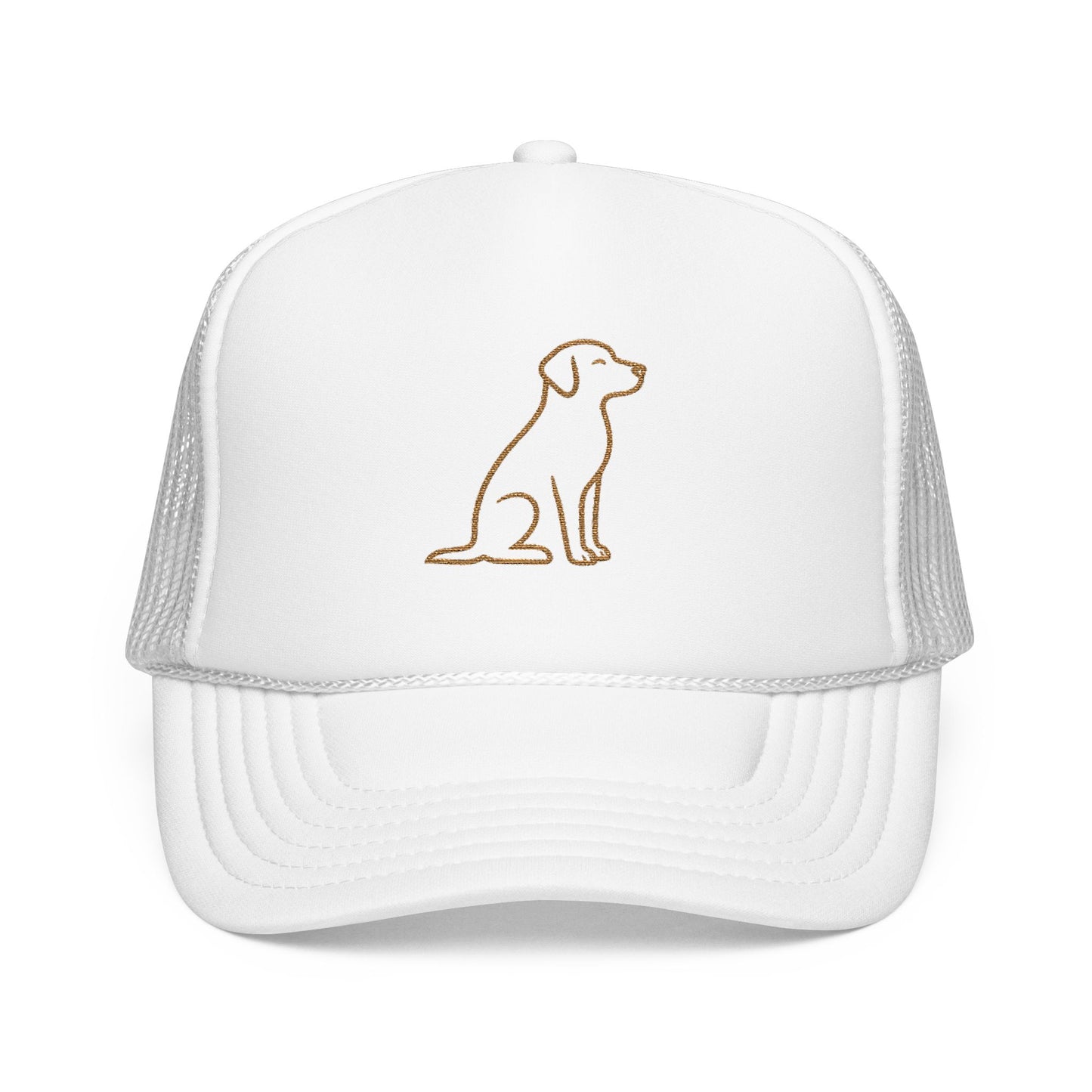 Embroidered Dog Trucker Hat | Minimal Line Art Cap