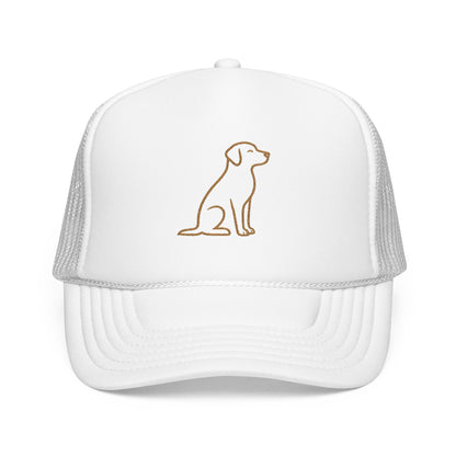 Embroidered Dog Trucker Hat | Minimal Line Art Cap