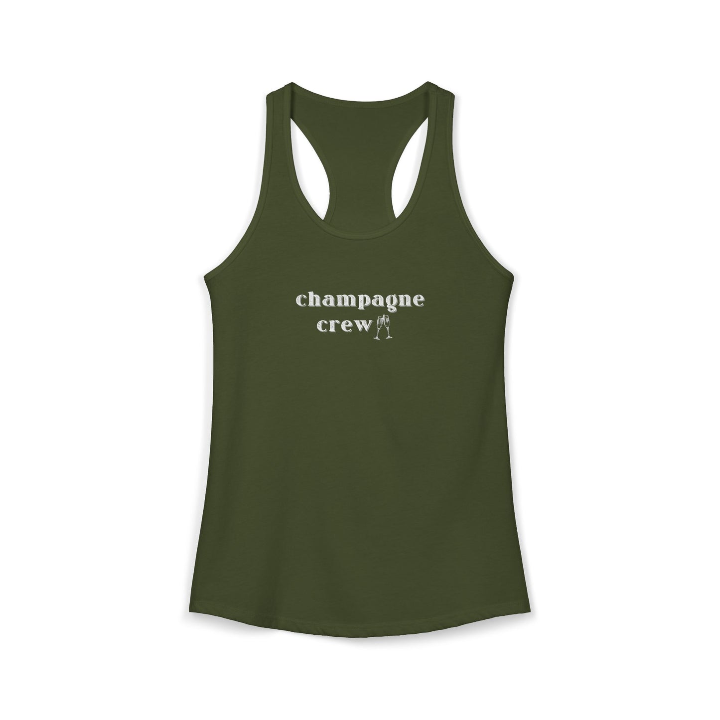 Champagne Crew Racerback Tank – Pop, Fizz, Chill
