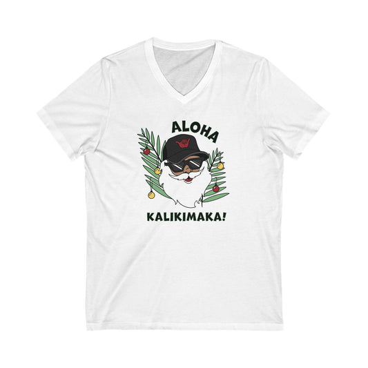 Santa Kalikimaka V-Neck Graphic Tee