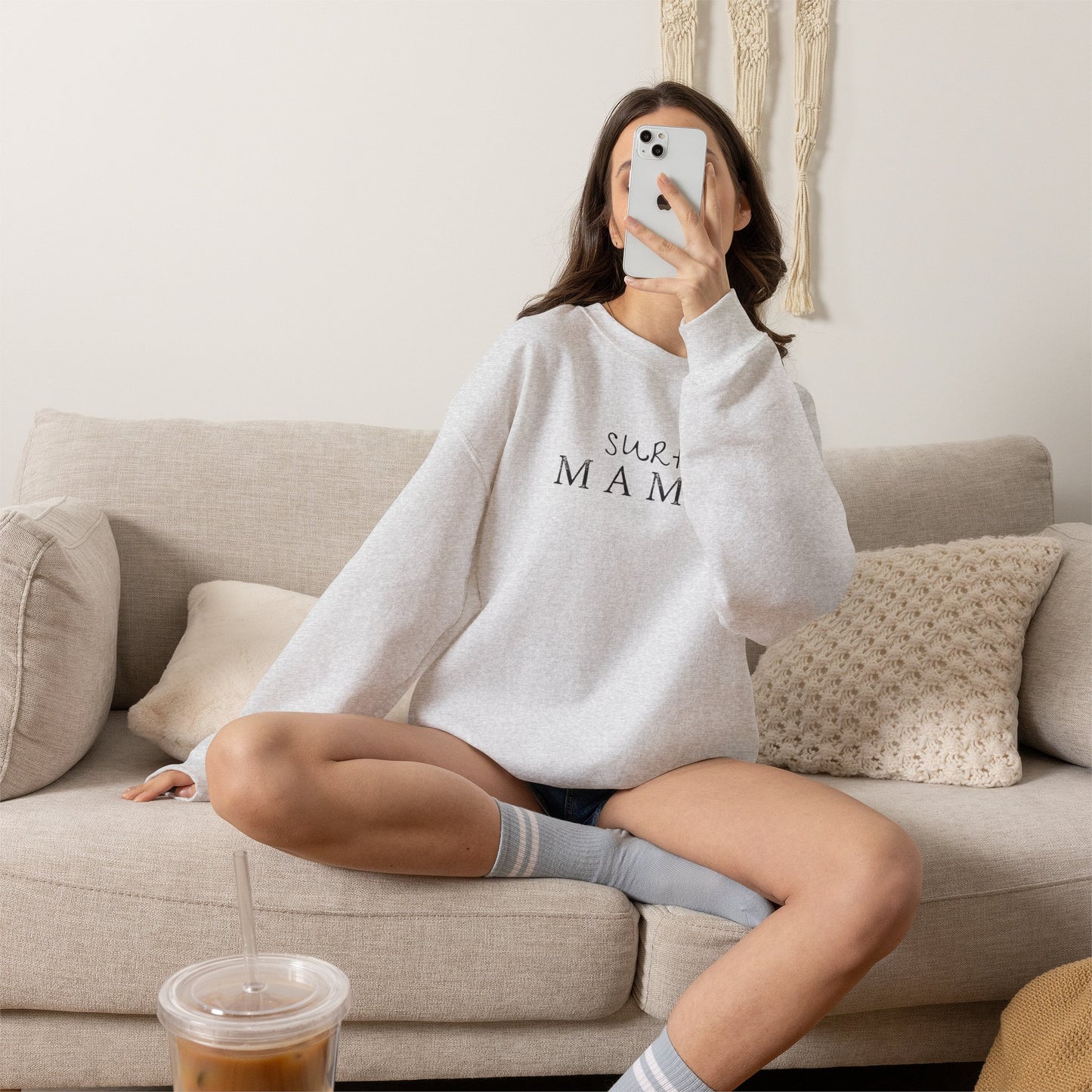 Surf Mama Sweatshirt | Hawaii Beach Graphic Pullover