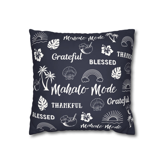 Faux Suede Square Pillow Mahalo Mode Navy (4 sizes)