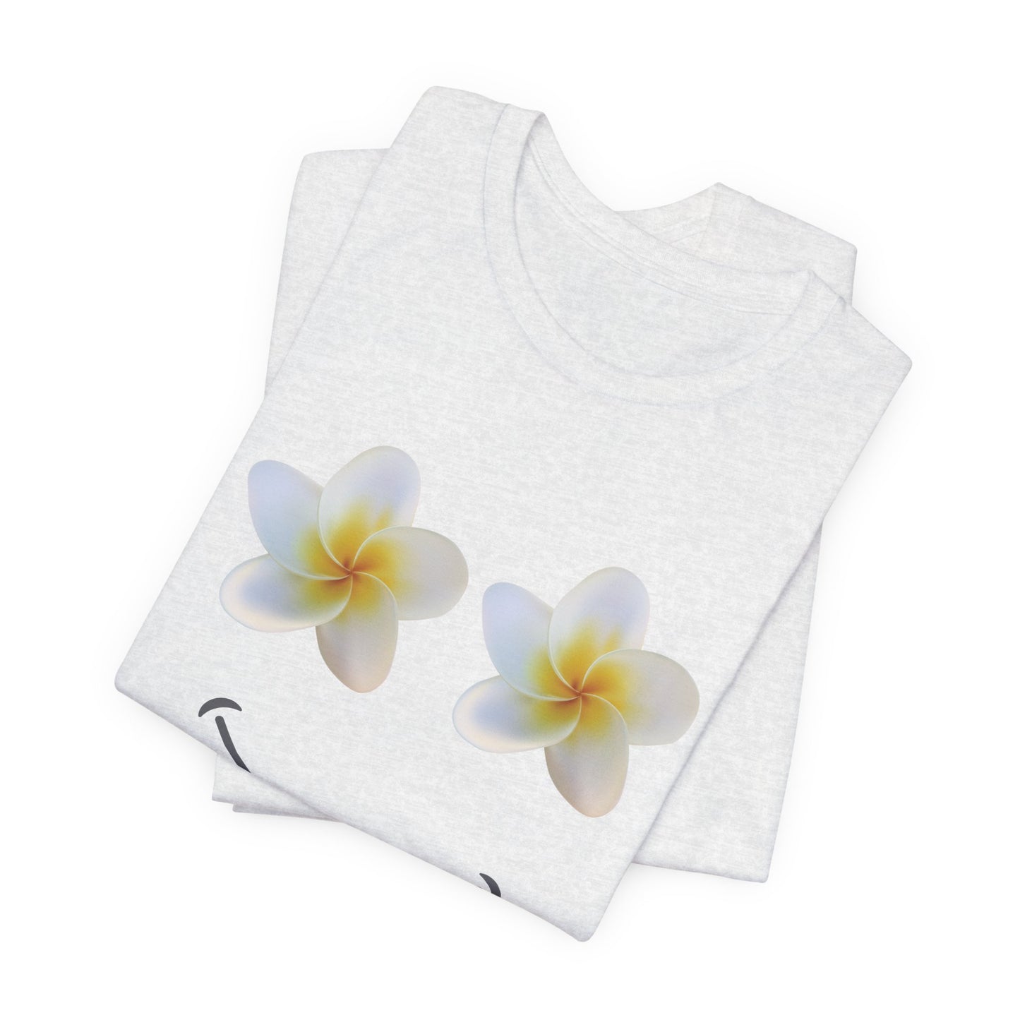 Plumeria Happy Face Unisex Jersey Tee | Hawaii Graphic Tee