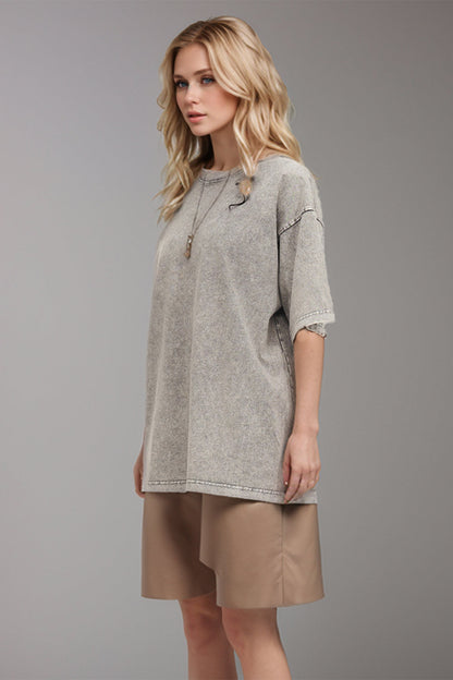 Basic Bae Cotton Round Neck Half Sleeve Tee