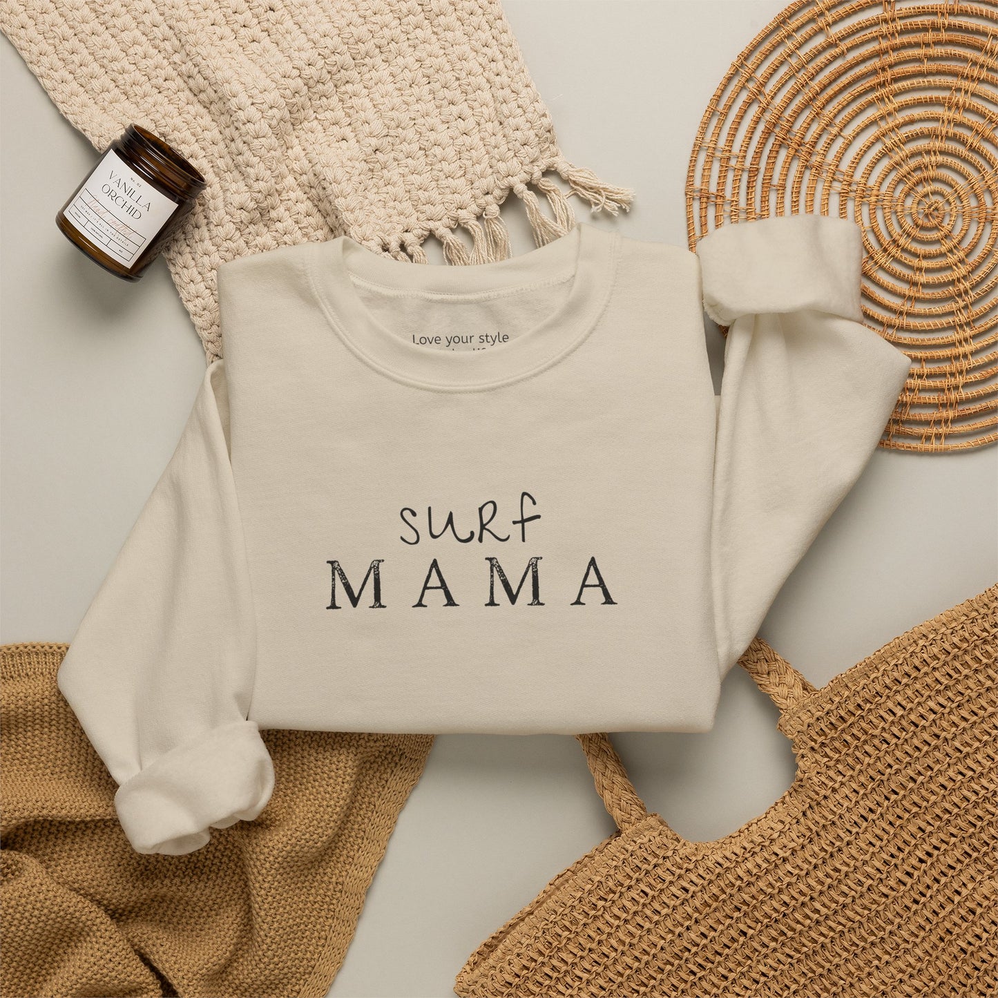 Surf Mama Sweatshirt | Hawaii Beach Graphic Pullover