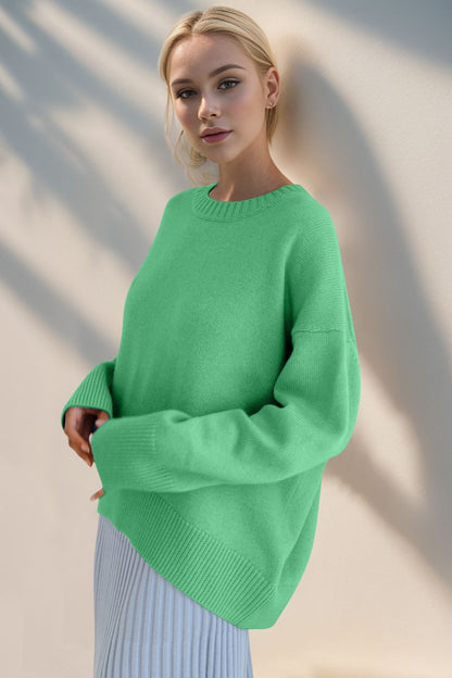 Every Day Round Neck Dropped Shoulder Sweater