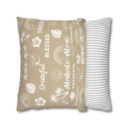 Mahalo Mode Pillow Cover – Tan